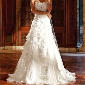 Galina Signature White Strapless Wedding Dress